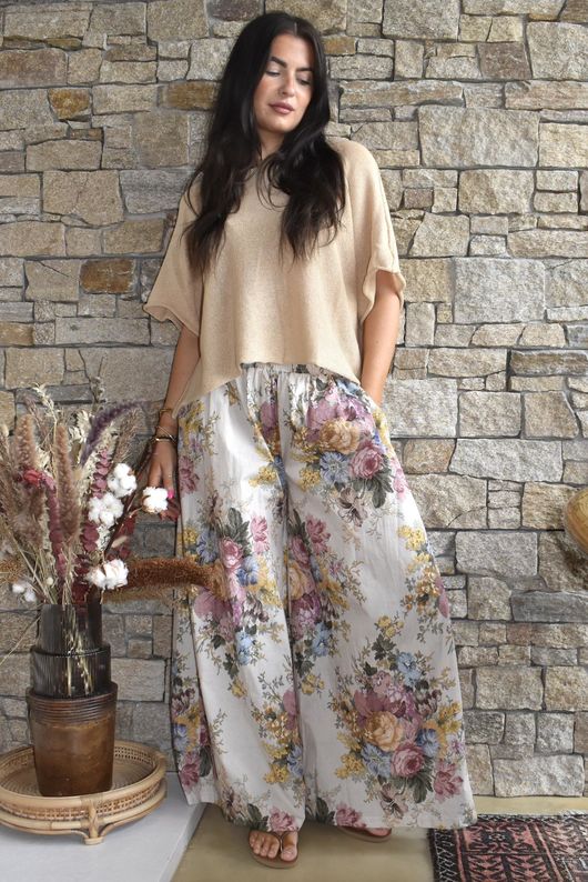Country Garden Chintz Palazzo Blush